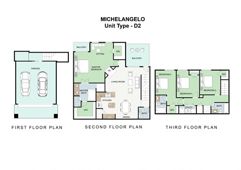 4 bedroom 4 bathroom Floor plan a at Landing at Round Rock, Round Rock, 78681